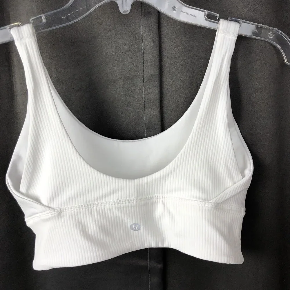 Lululemon Align Nula Reversible Ribbed Sports Bra Size 6 Yoga White